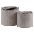 Urban Trends Collection Ceramic Cylinder Pot with Stipple Design Body Gloss  Cream Set of 2 11445
